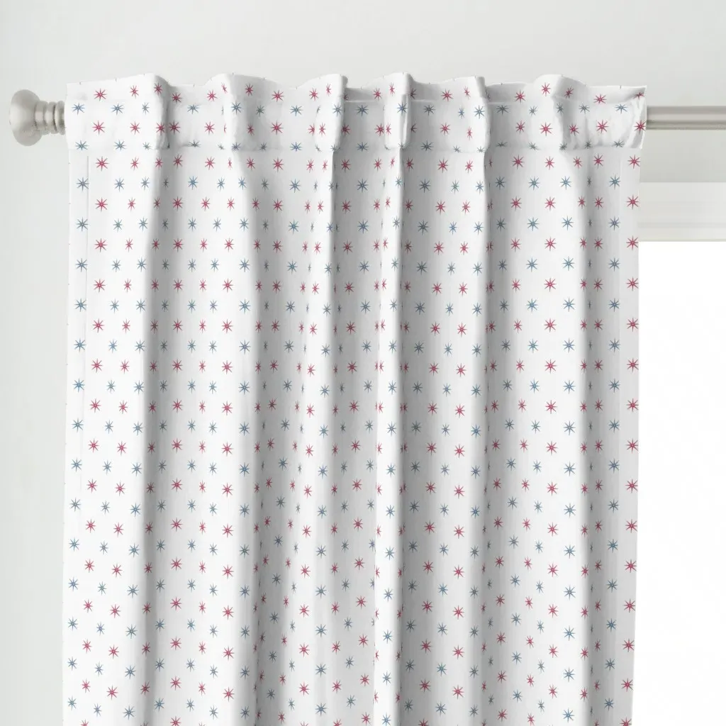 Red and Blue Stars Curtain Panel - Red alternate view