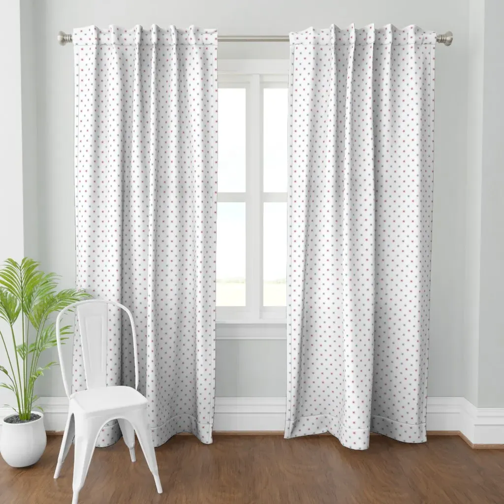 Red and Blue Stars Curtain Panel - Red product