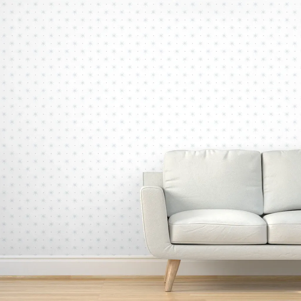 Red and Blue Stars with Dots Peel and Stick Wallpaper - Light Blue product