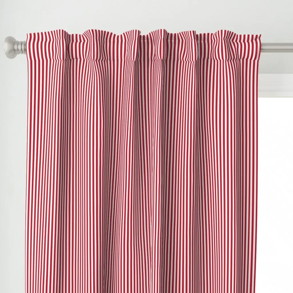 Red Candy Stripes Mini Curtain Panel - Crimson alternate view