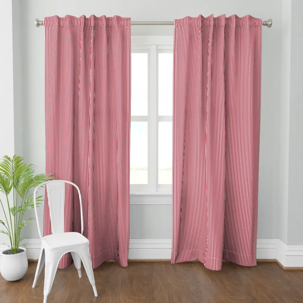 Red Candy Stripes Mini Curtain Panel - Crimson product