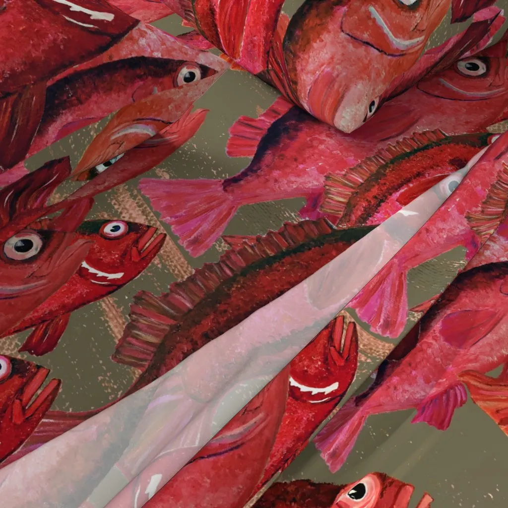 Red Snapper Large Scale King Sheet Set - Crimson Red alternate view