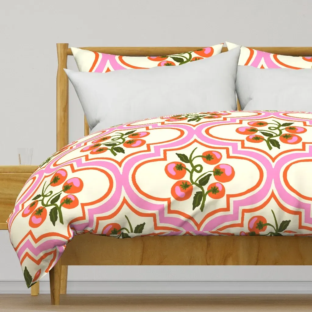 Red Tomato Vine Duvet Cover - Orange product