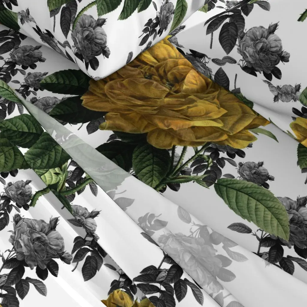 Redoute' Roses King Size Sheet Set - Golden Yellow alternate view
