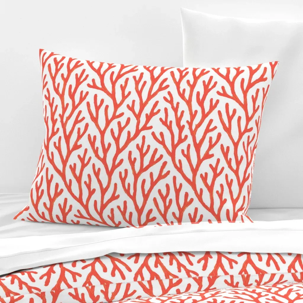 Reef Ballet Standard Knife Edge Cushion Cover - Coral, Cotton Sateen product