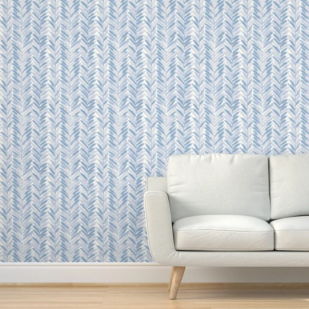 Regatta Herringbone Peel and Stick Wallpaper - Dusty Blue product