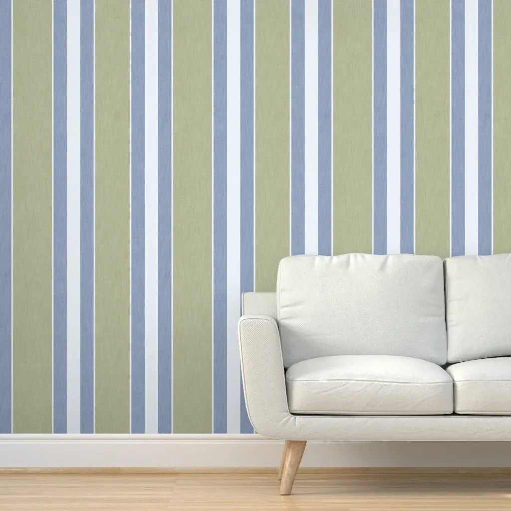 Regencycore Vertical Stripe Peel and Stick Wallpaper - Sage Green product