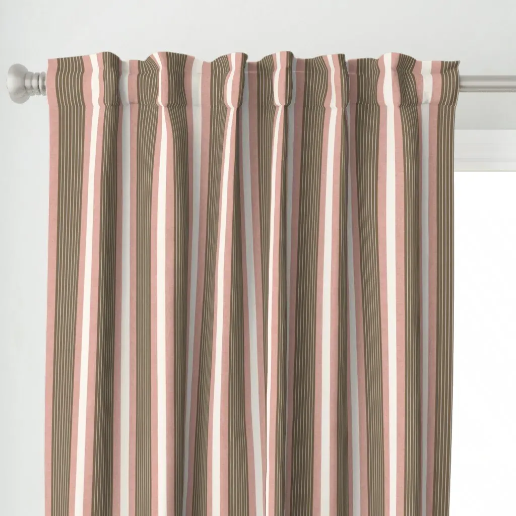 Regimental Stripe 2-Panel Curtain Set - Pink alternate view