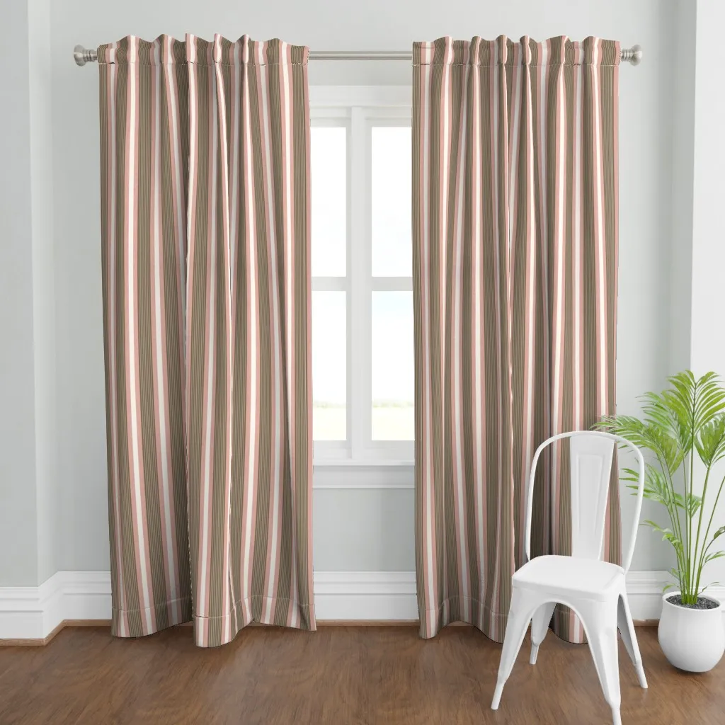 Regimental Stripe 2-Panel Curtain Set - Pink product