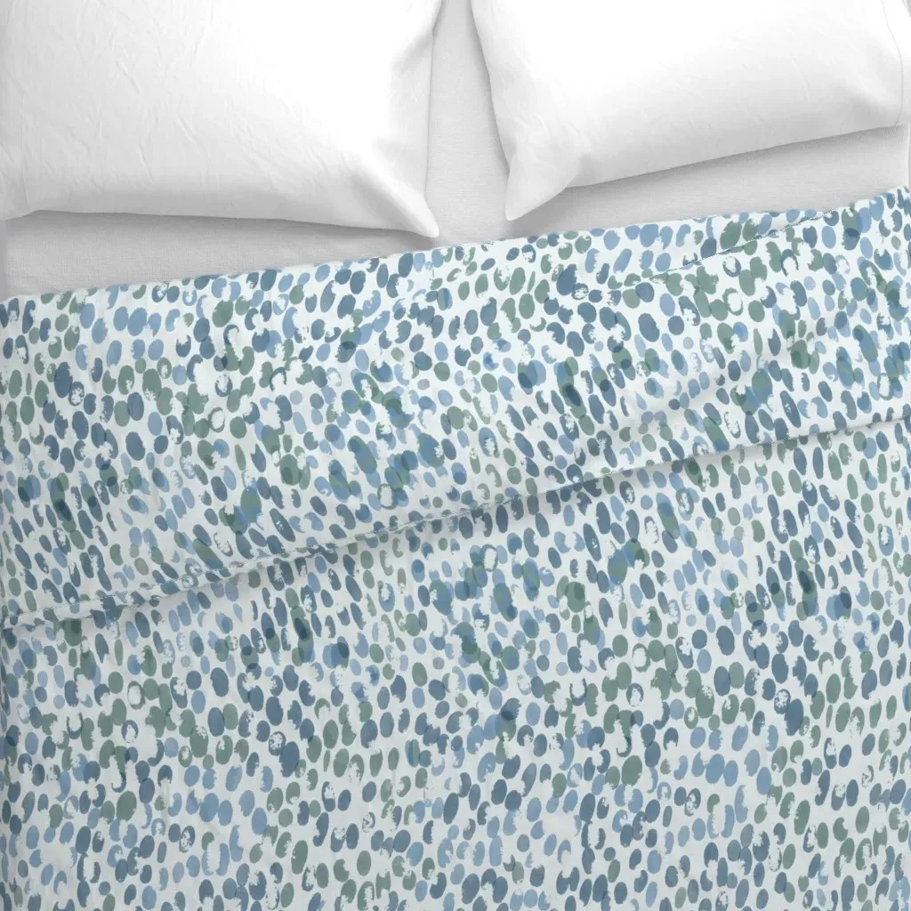 Reign Painterly Dot Scatter Duvet Cover - Blue alternate view