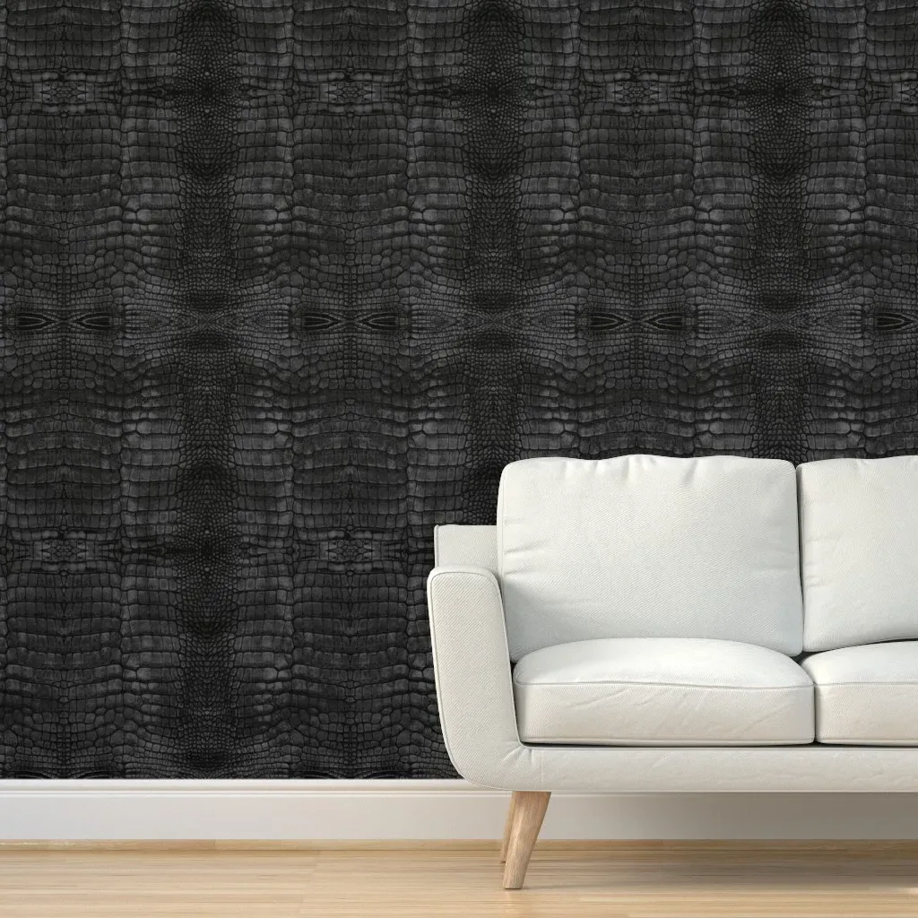Reptile Scales Peel and Stick Wallpaper - Dark Gray product