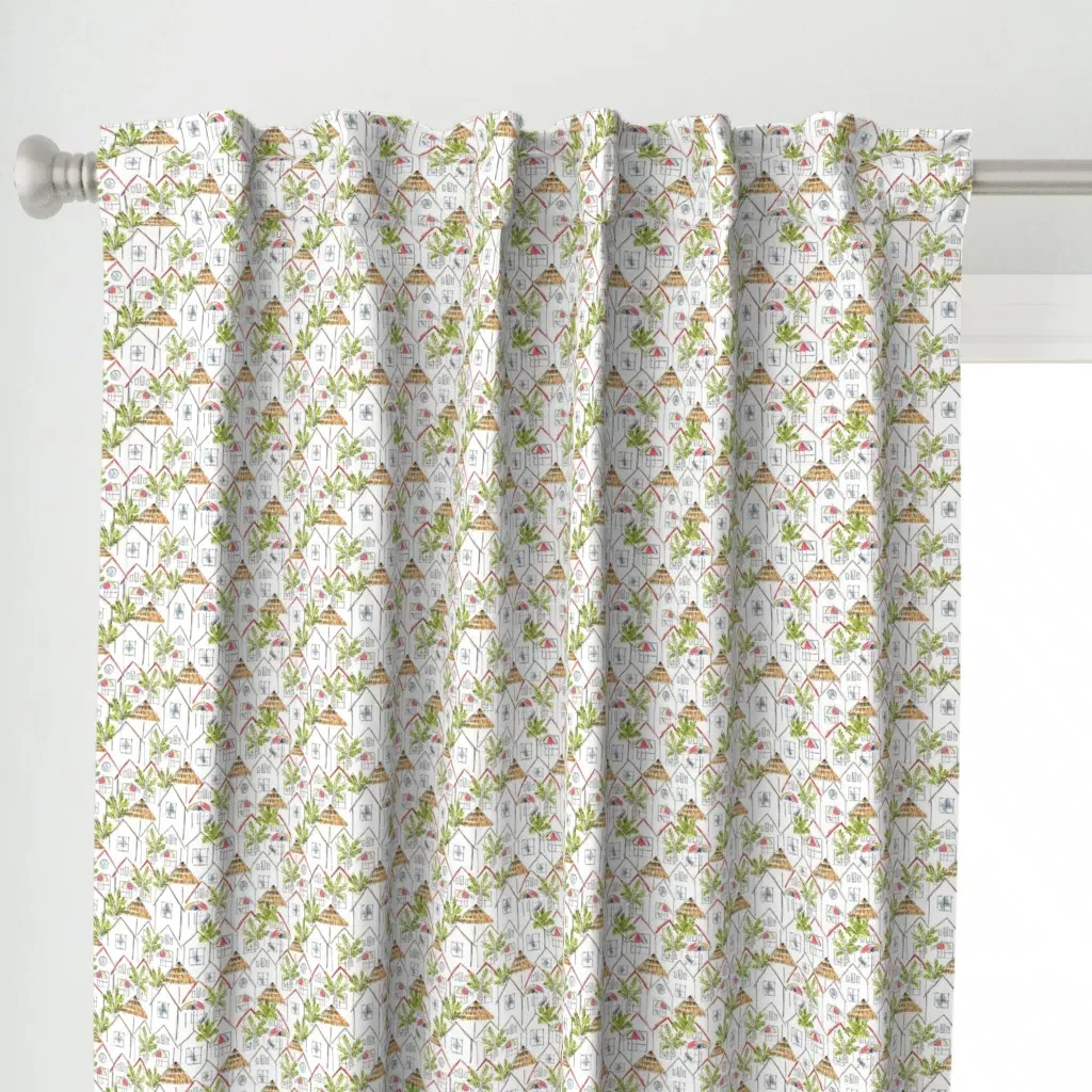 Resort Town Curtain Panel - White alternate view