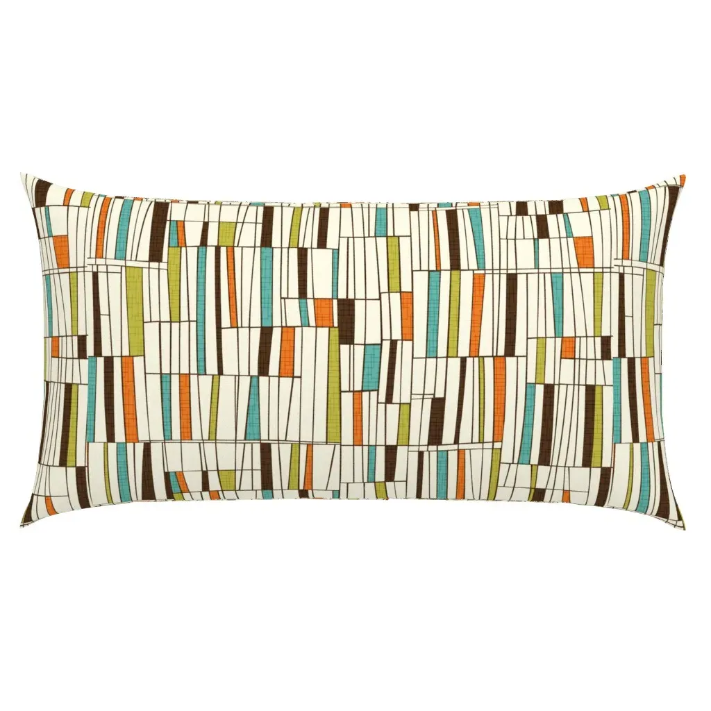 Retro Atomic Teak Danish Shapes King Pillow Sham - Off-White product
