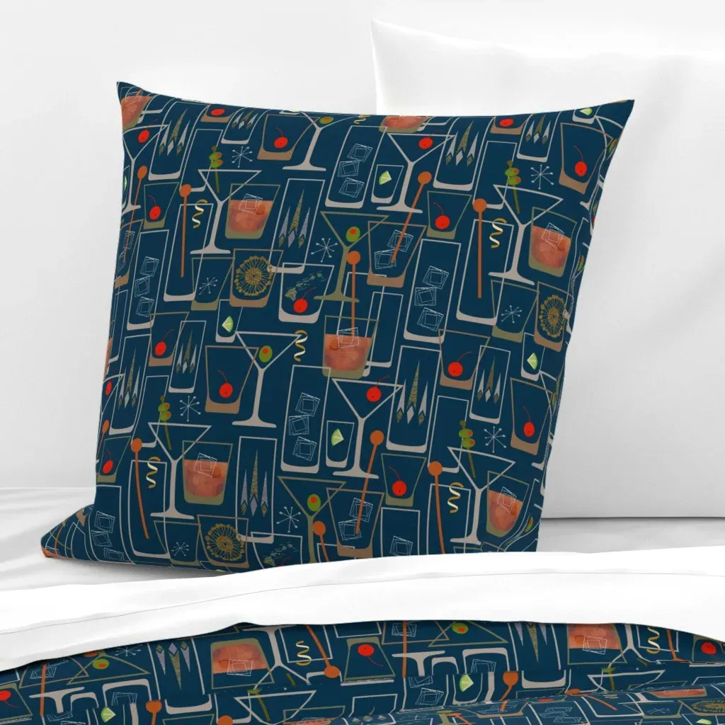 Retro Bar 1950S Small Euro Pillow Sham - Dark Teal product