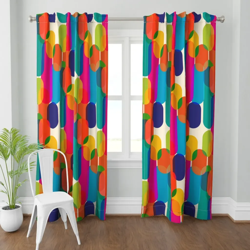 Retro Capsule Abstract Curtain Panel - Orange product