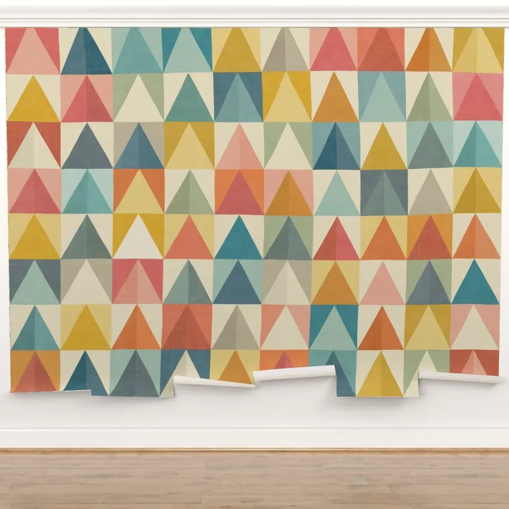 Retro Color Playful Peaks Peel and Stick Wall Mural product
