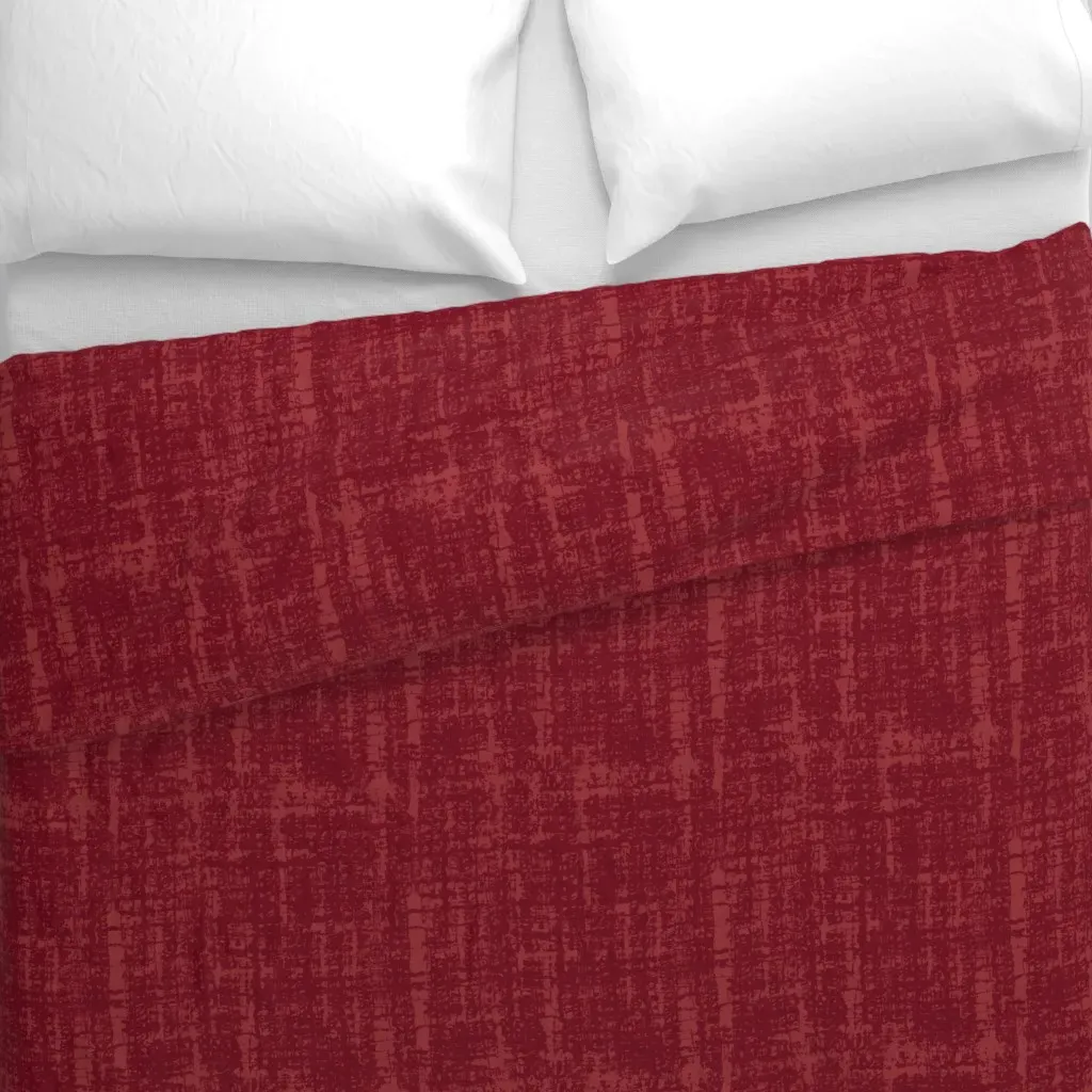 Retro Couture Boucle Tweed Duvet Cover - Crimson alternate view