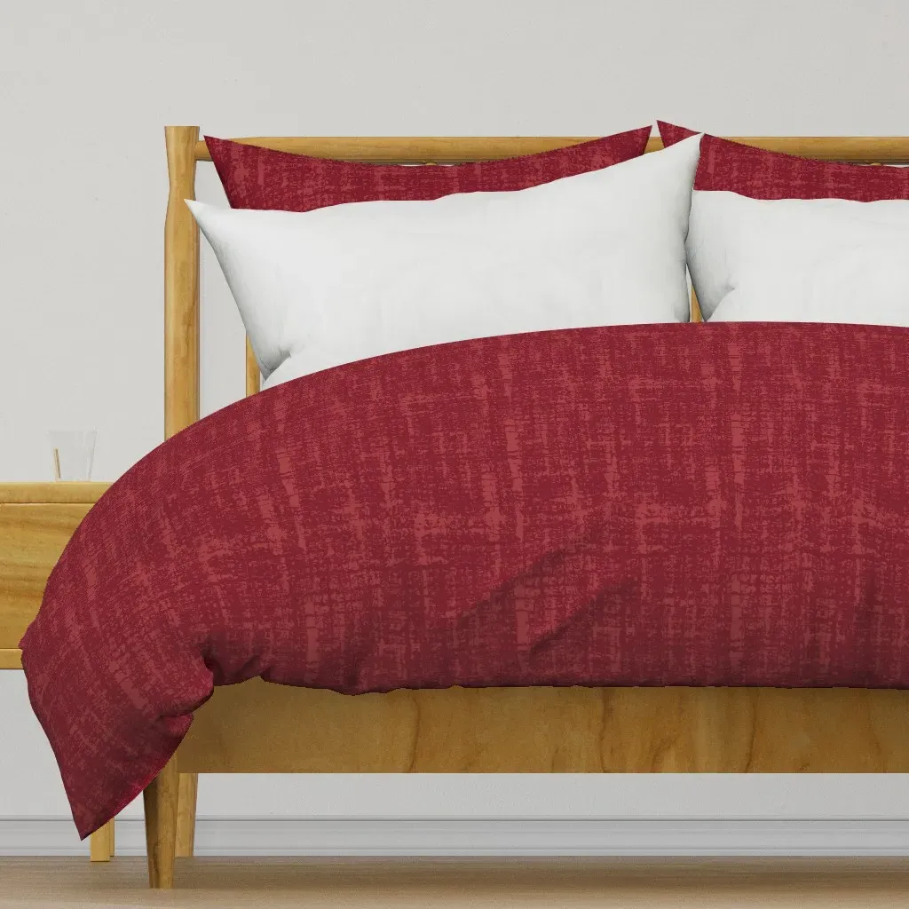 Retro Couture Boucle Tweed Duvet Cover - Crimson product
