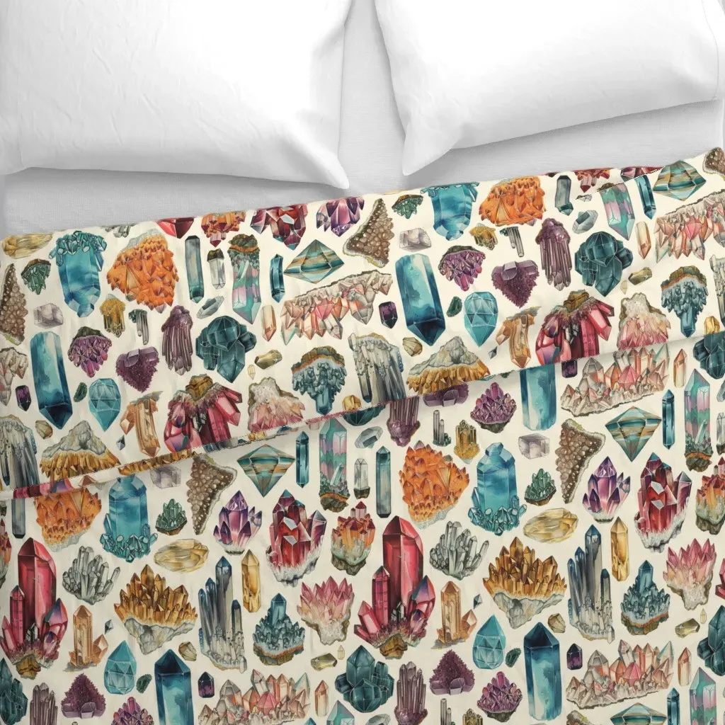 Retro Crystal Gem Stone Duvet Cover - Pink alternate view