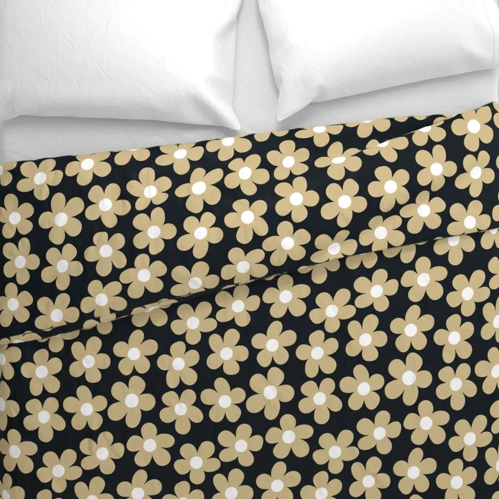 Retro Daisy Floral Duvet Cover - Beige alternate view