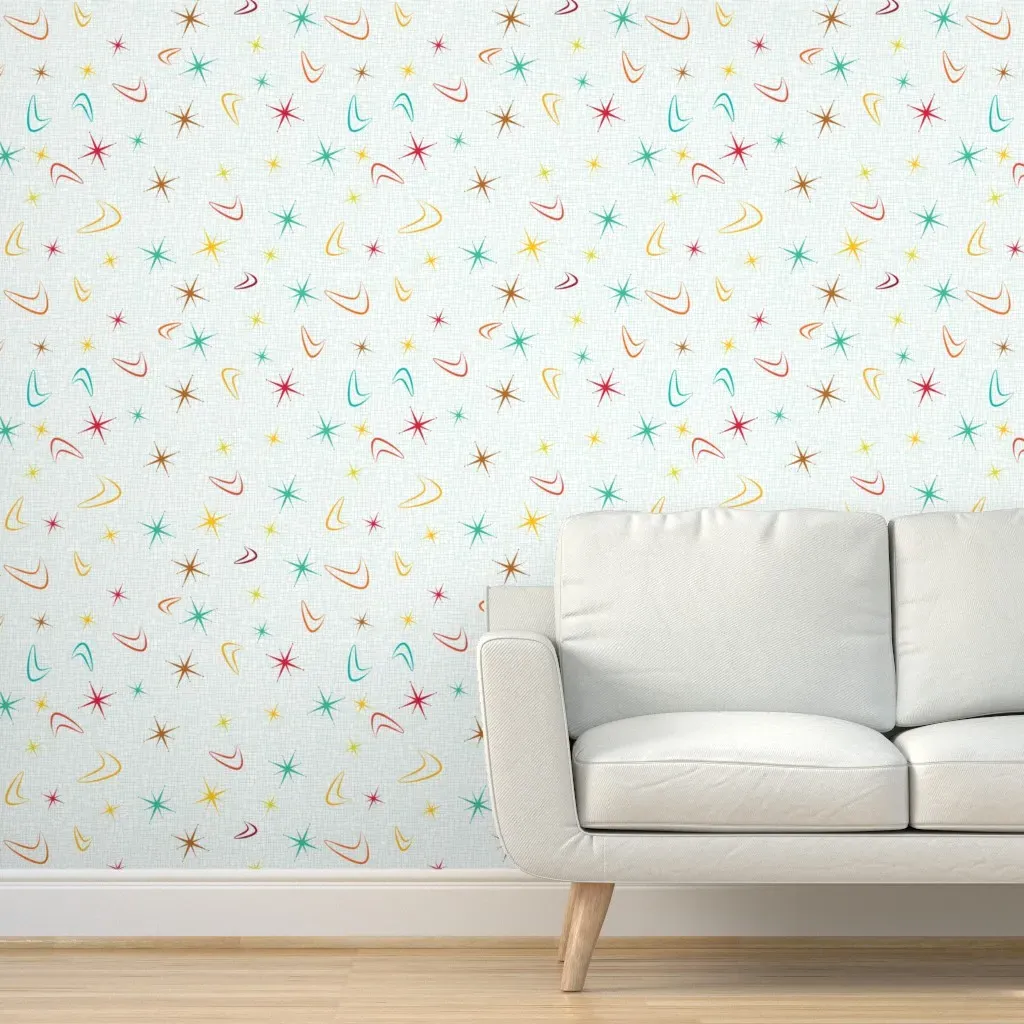 Retro Diner Burlap Peel and Stick Wallpaper - Off-White product