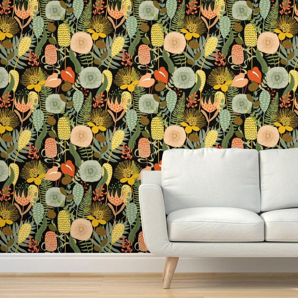 Retro Garden Peel and Stick Wallpaper - Yellow-Orange product