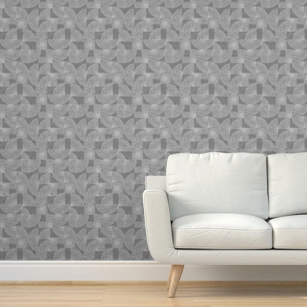 Retro Geo Dots Peel and Stick Wallpaper - Gray product