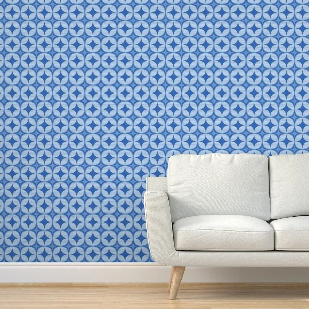 Retro Geometric Peel and Stick Wallpaper - Navy Blue product
