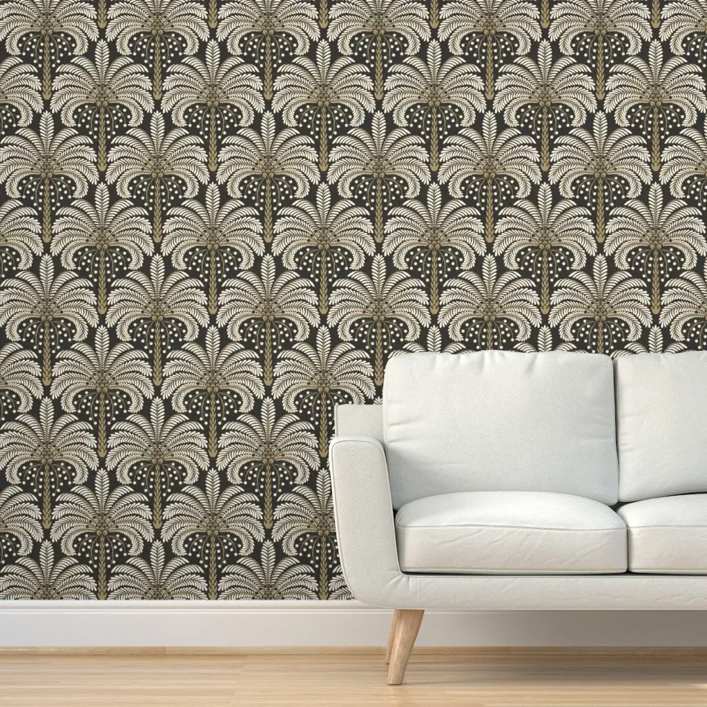 Retro Glam Palm Tree Peel and Stick Wallpaper - Off-White product