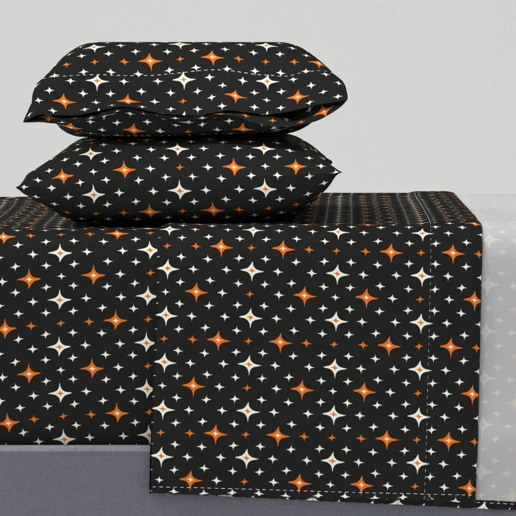Retro Halloween Atomic Starburst Full Sheet Set - Orange product