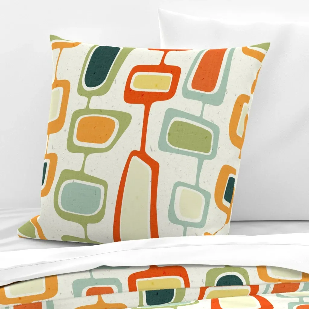 Retro Large Geometric Euro Pillow Sham - Orange product
