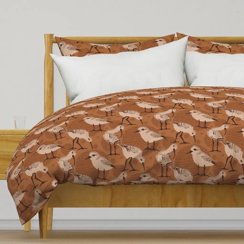 Retro Little Sandpipers Duvet Cover - Brown product