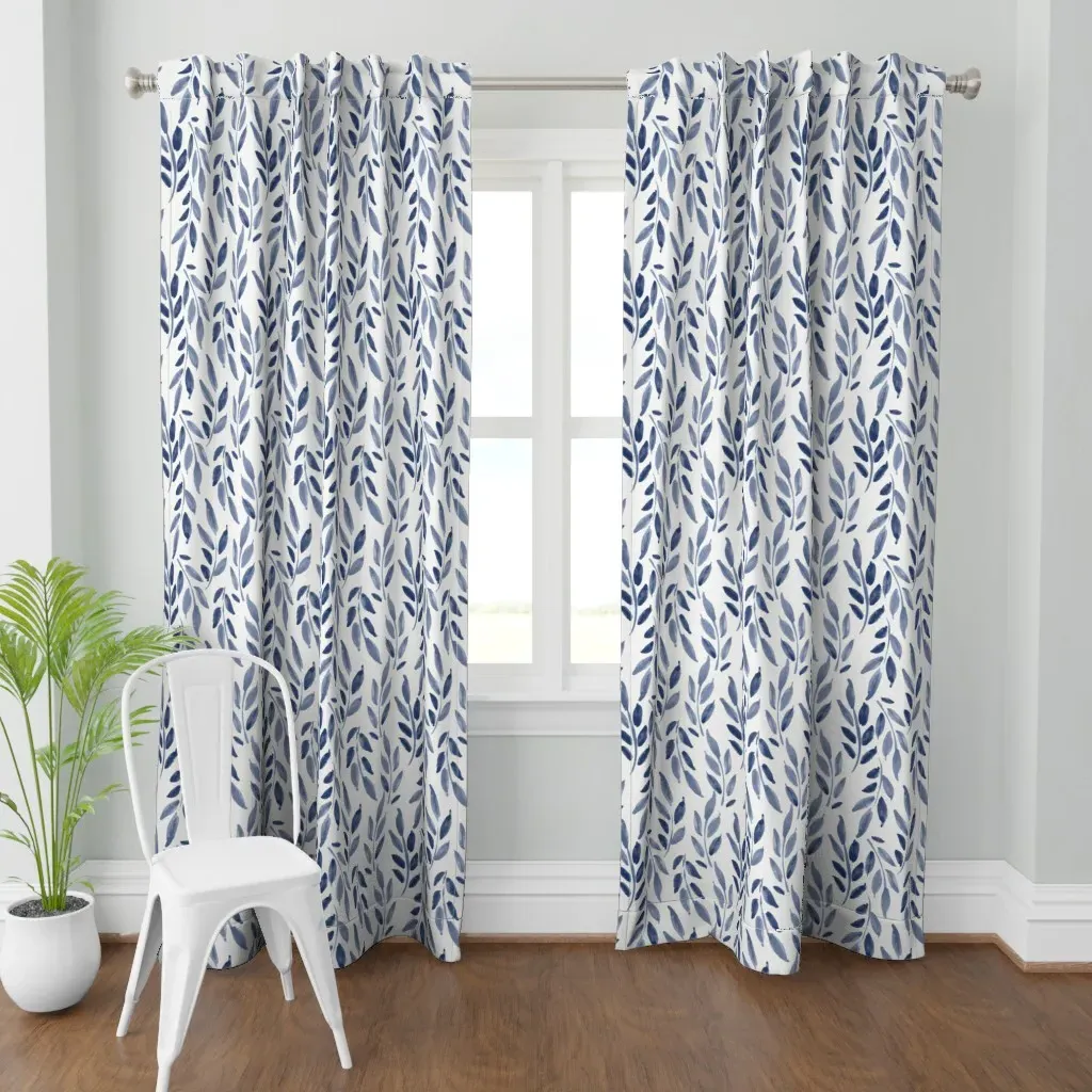 Retro Magic Abstract Curtain Panel - Indigo product
