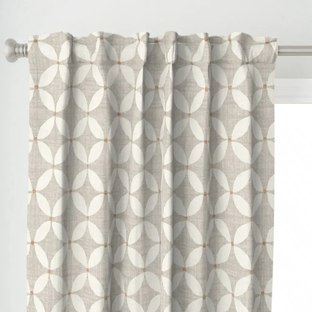 Retro Mid-Century Curtain Panel - Beige alternate view