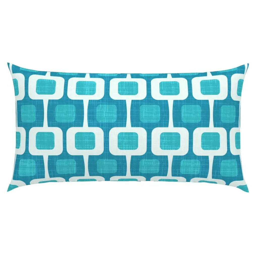 Retro Mid-Century Geometric King Pillow Sham - Teal product