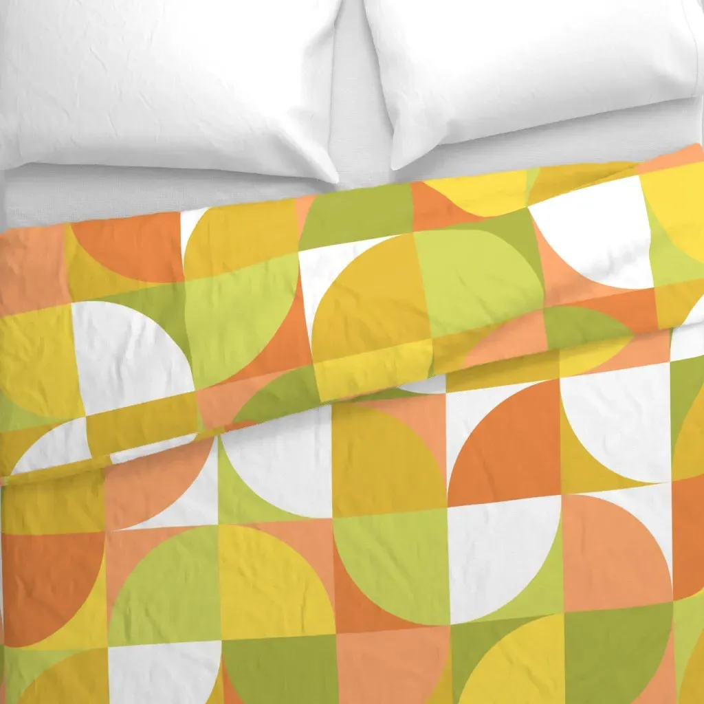 Retro Mod Squares Duvet Cover - Yellow alternate view
