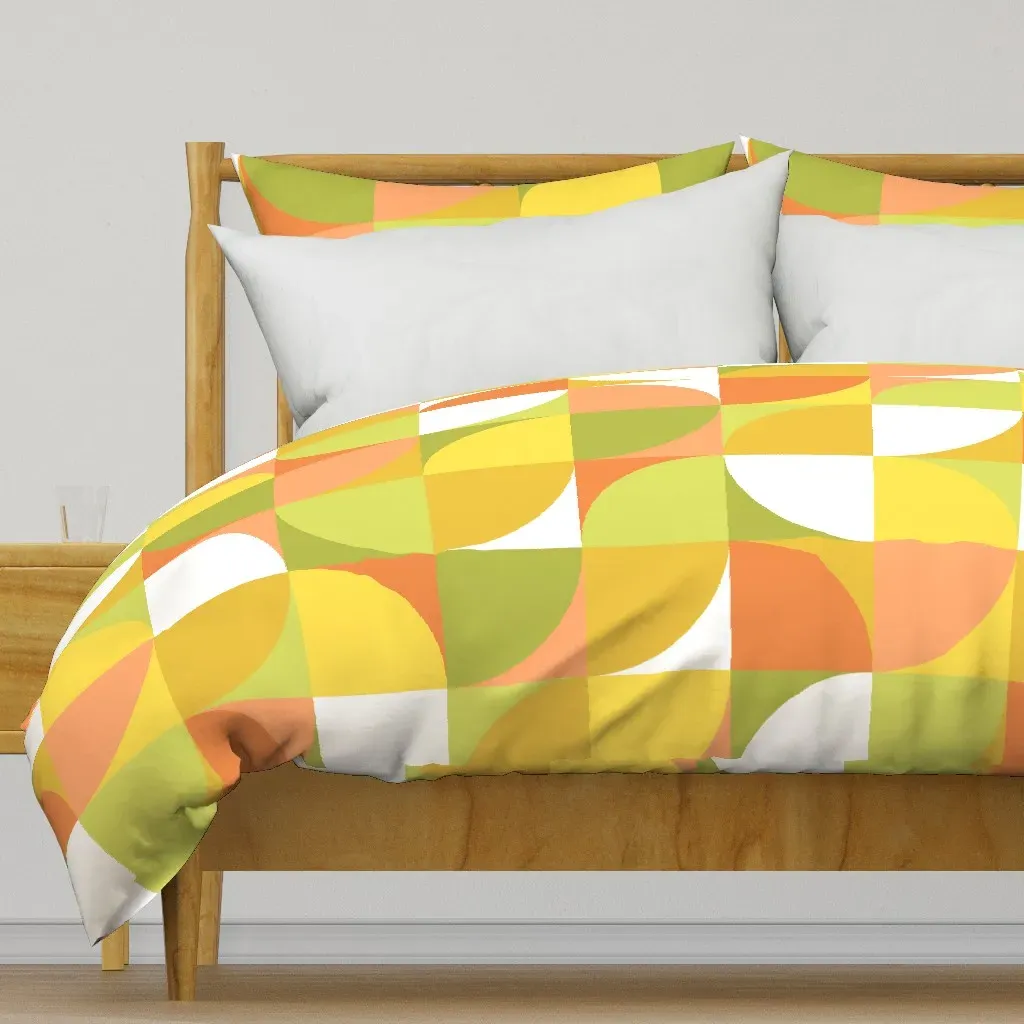 Retro Mod Squares Duvet Cover - Yellow product