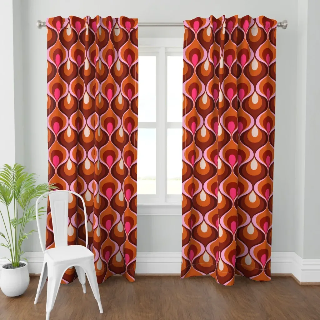 Retro Mood Fuchsia Curtain Panel - Brown product