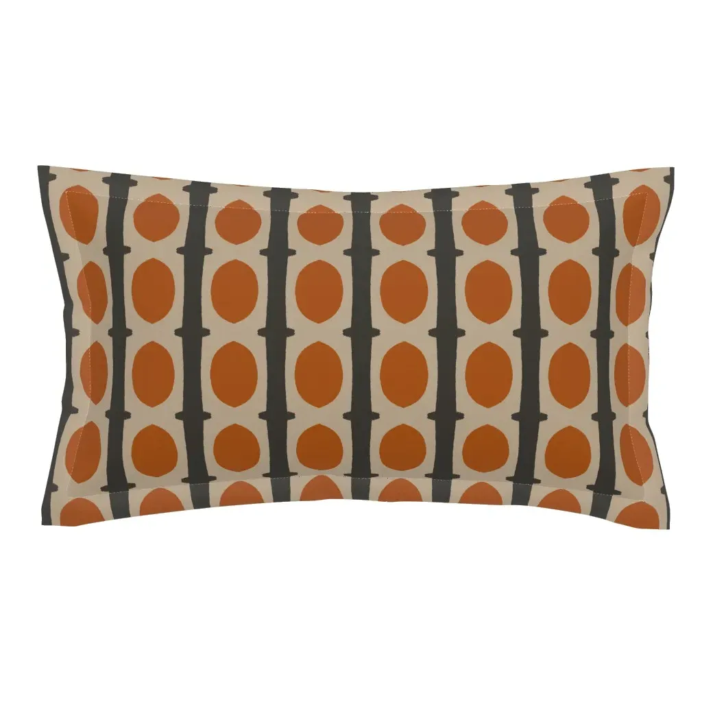 Retro Pattern King Pillow Sham - Burnt Orange product