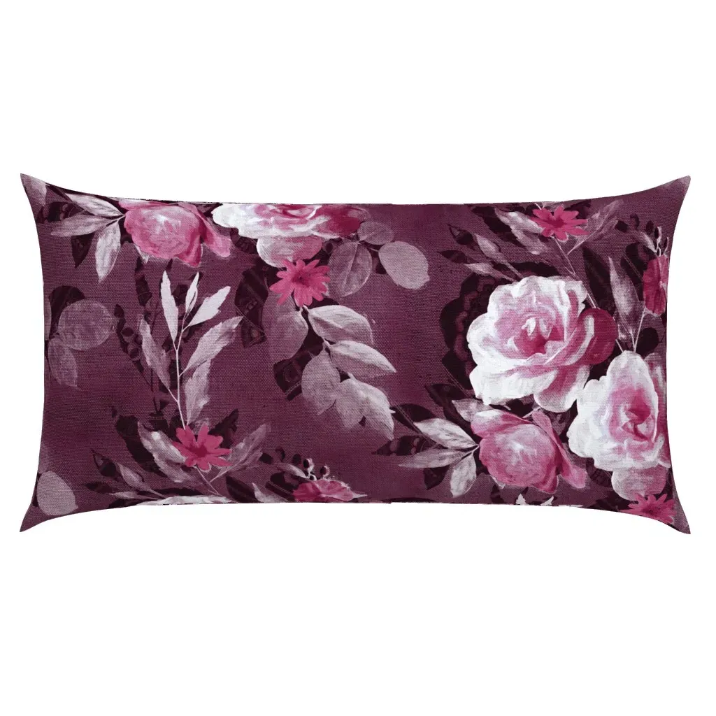 Retro Rose Chintz Monochrome King Pillow Sham - Dusty Rose product