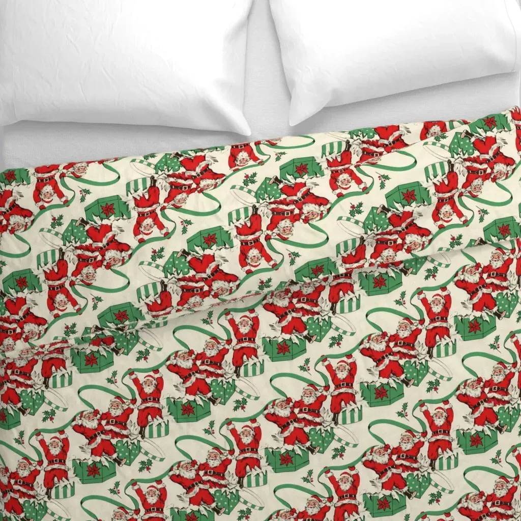 Retro Santa Duvet Cover - Red alternate view