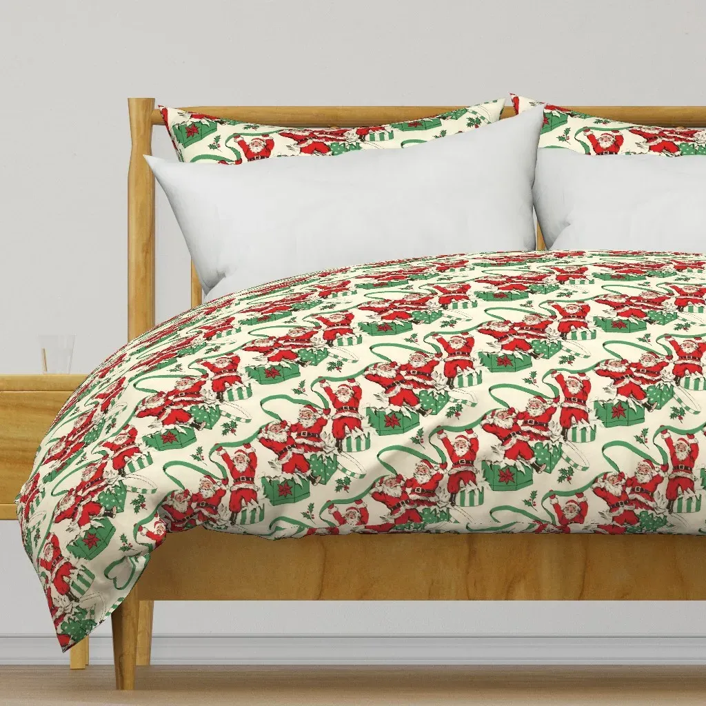 Retro Santa Duvet Cover - Red product