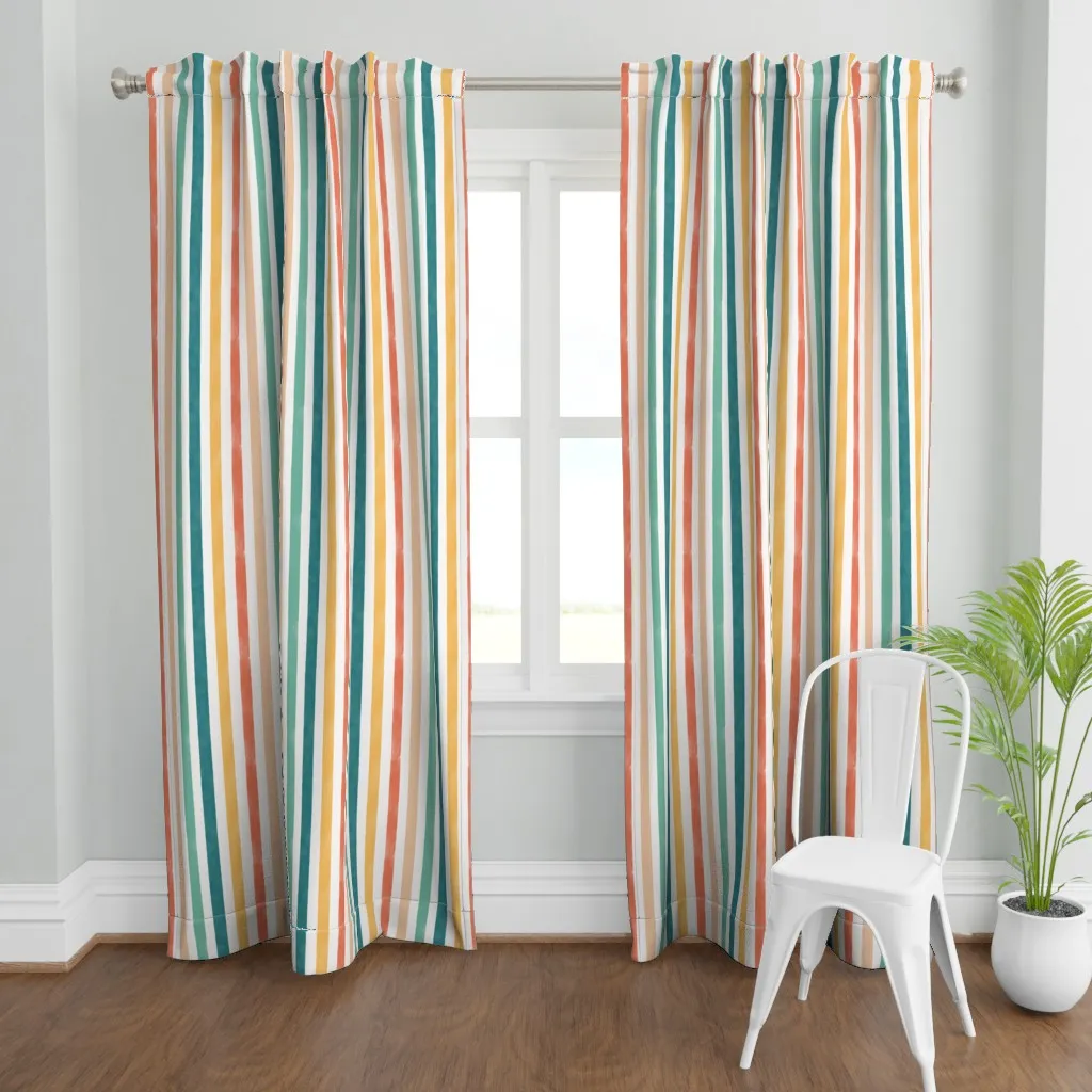 Retro Seaside Curtain Panel - Teal product