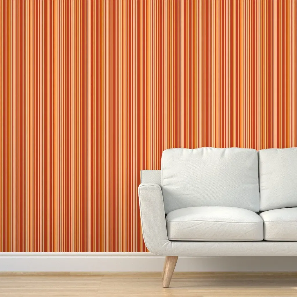 Retro Stripe Peel and Stick Wallpaper - Burnt Orange product