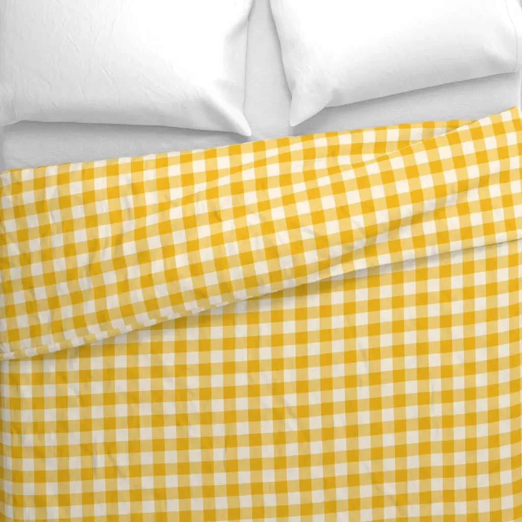Retro Sunny Xanthous Duvet Cover - Yellow alternate view