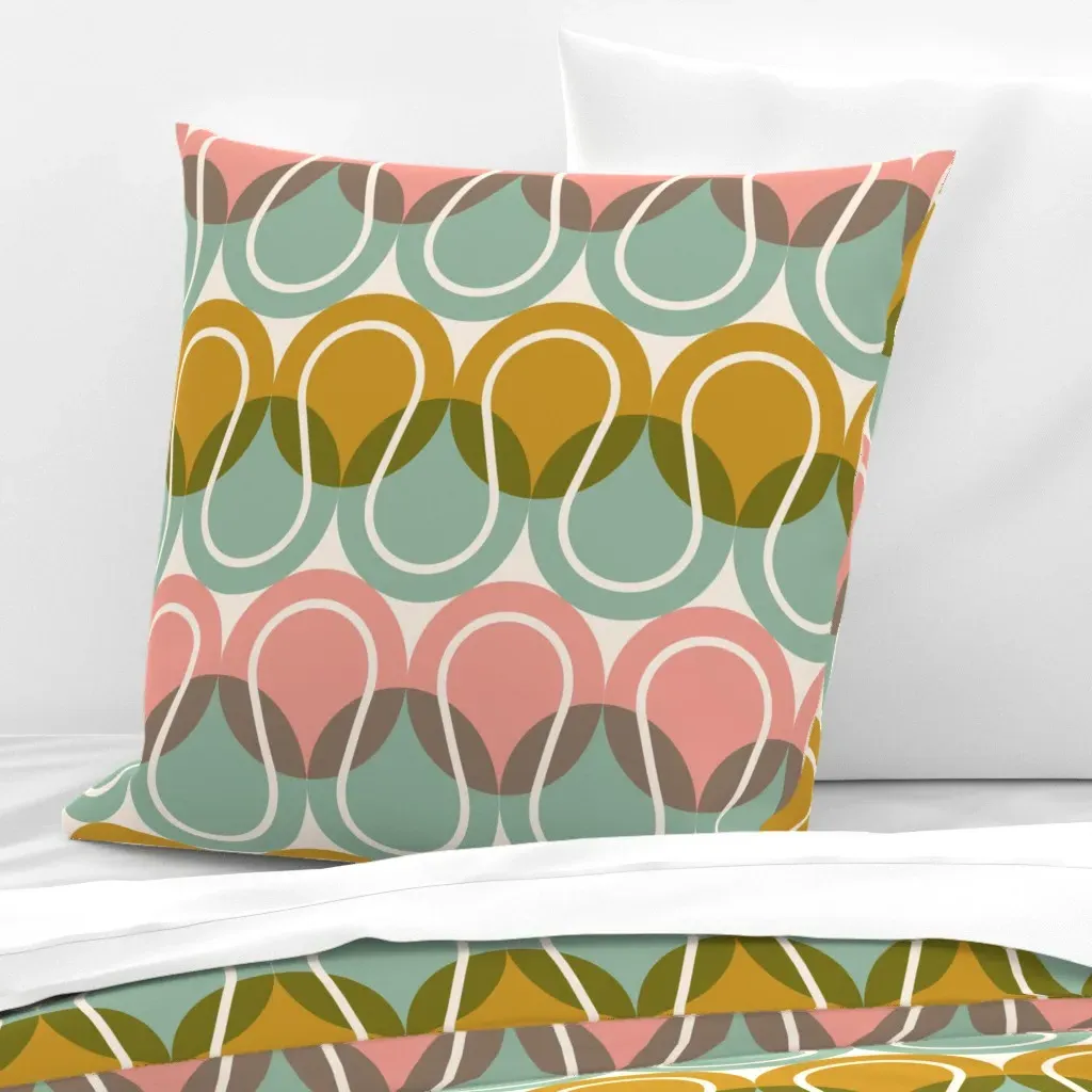 Retro Tennis Euro Pillow Sham - Pink product