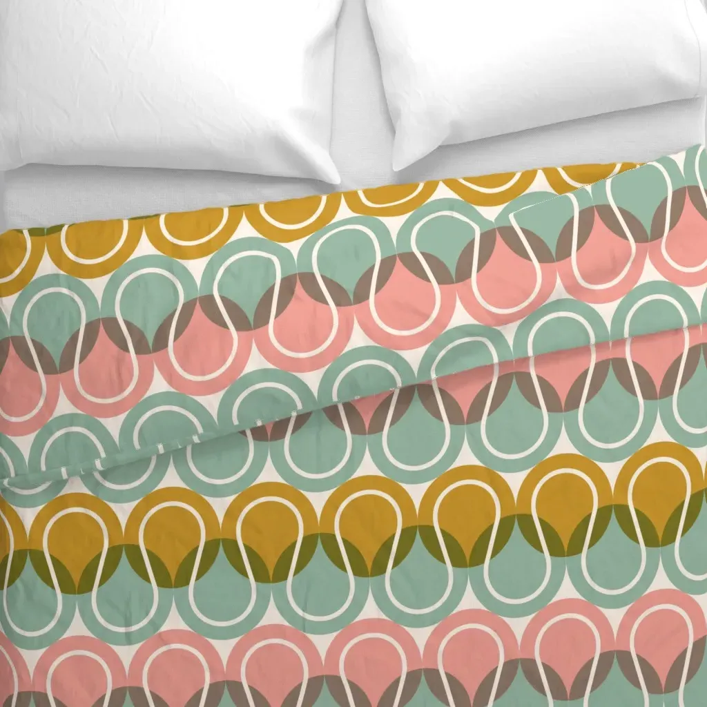 Retro Tennis Large Motif Duvet Cover - Pink alternate view