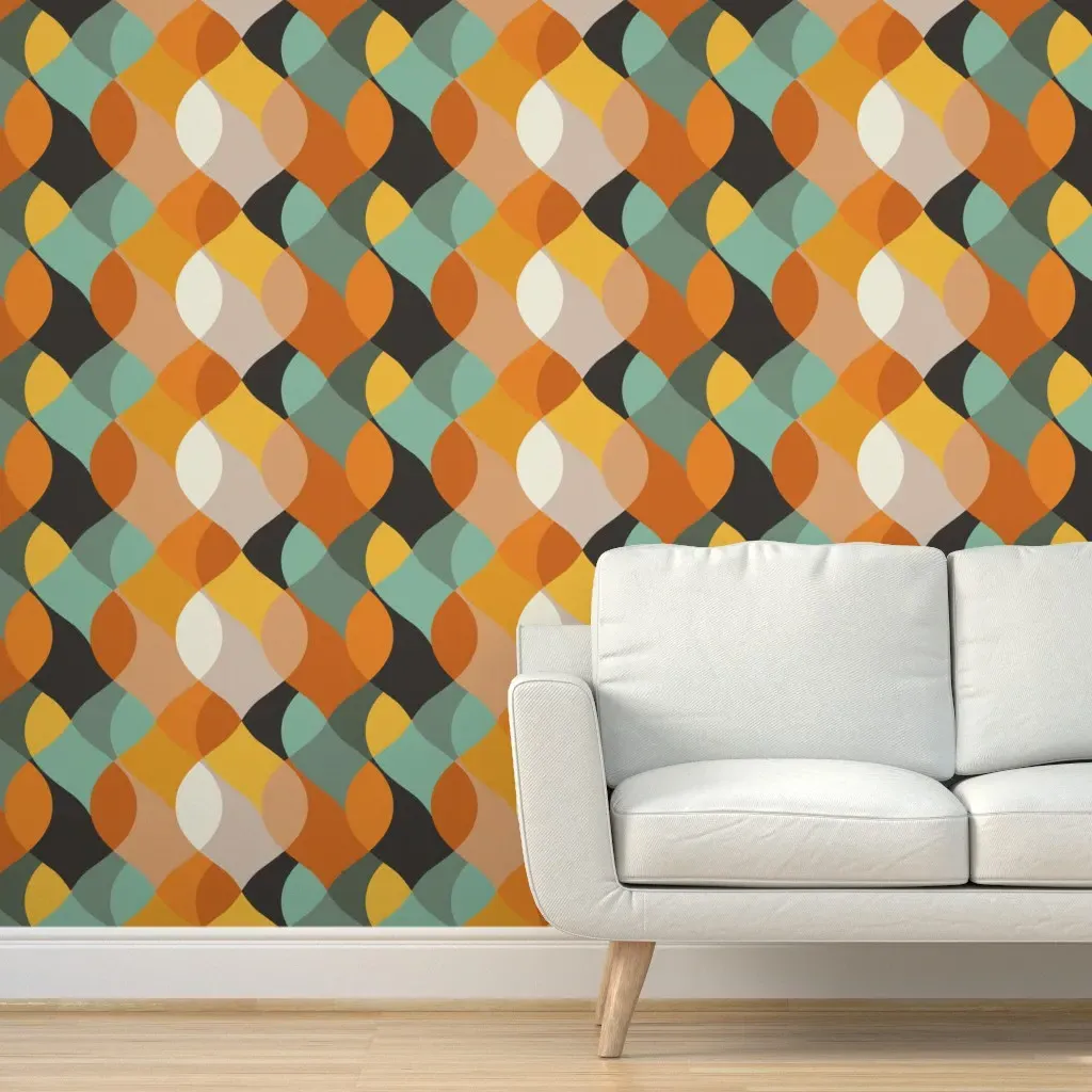 Retro Tessellation Peel and Stick Wallpaper - Orange product