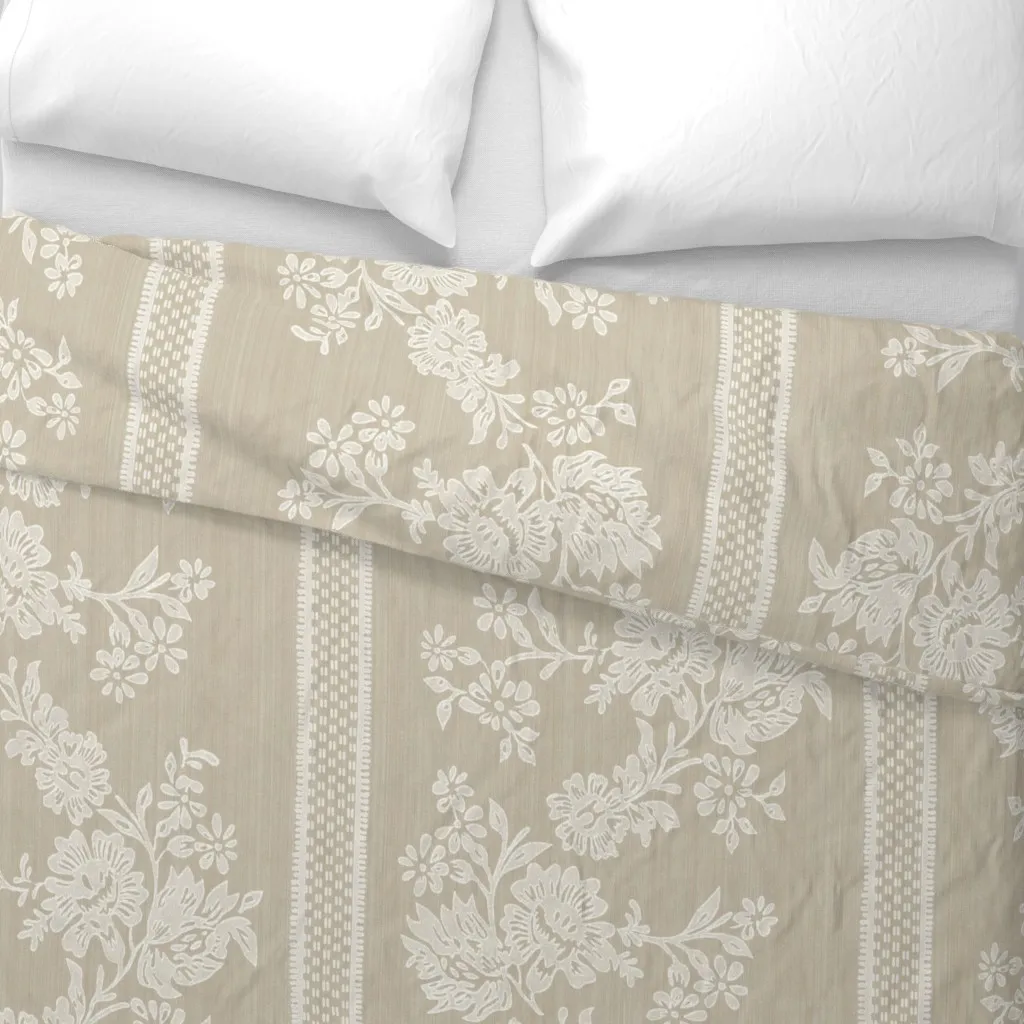 Reverse Historic Garland Press Duvet Cover - Off-White alternate view