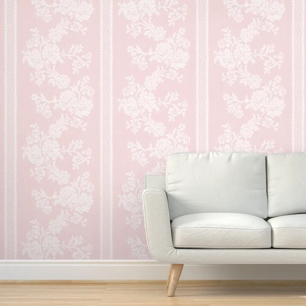 Reverse Historic Garland Press Peel and Stick Wallpaper - White product